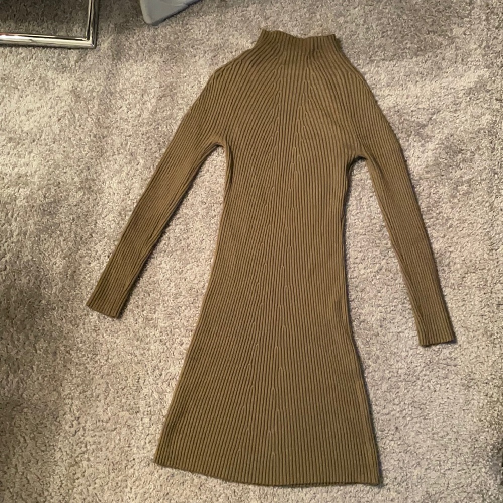 Olive green sweater dress